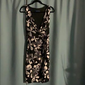 Black gray and white floral dress size 8